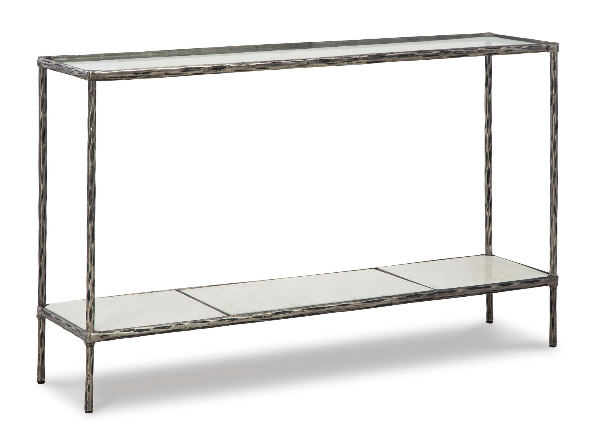 Contemporary Sofa Table in Antique Pewter - HER Home Design Boutique